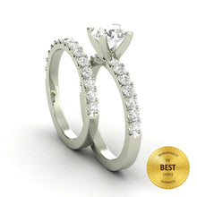 2.11 Carat D SI1 CERTIFIED Round Shape Engagment & Wedding Set Custom Made Mined Diamond Solitaire with Accents Enhanced