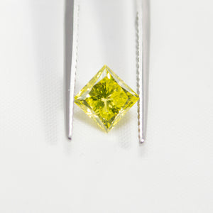 1.05 Carat Princess Yellow VS2 Enhanced Loose Diamond Real Natural