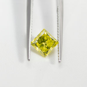 1.05 Carat Princess Yellow VS2 Enhanced Loose Diamond Real Natural