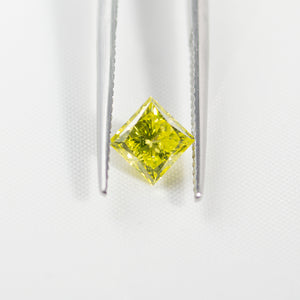 1.05 Carat Princess Yellow VS2 Enhanced Loose Diamond Real Natural