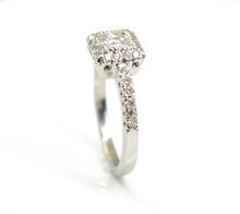 1/2 Ct D VVS Diamond Engagement Ring Halo 0.54 Carat Asscher Cut 14k White Gold