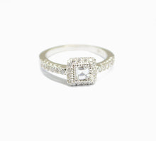 1/2 Ct D VVS Diamond Engagement Ring Halo 0.54 Carat Asscher Cut 14k White Gold