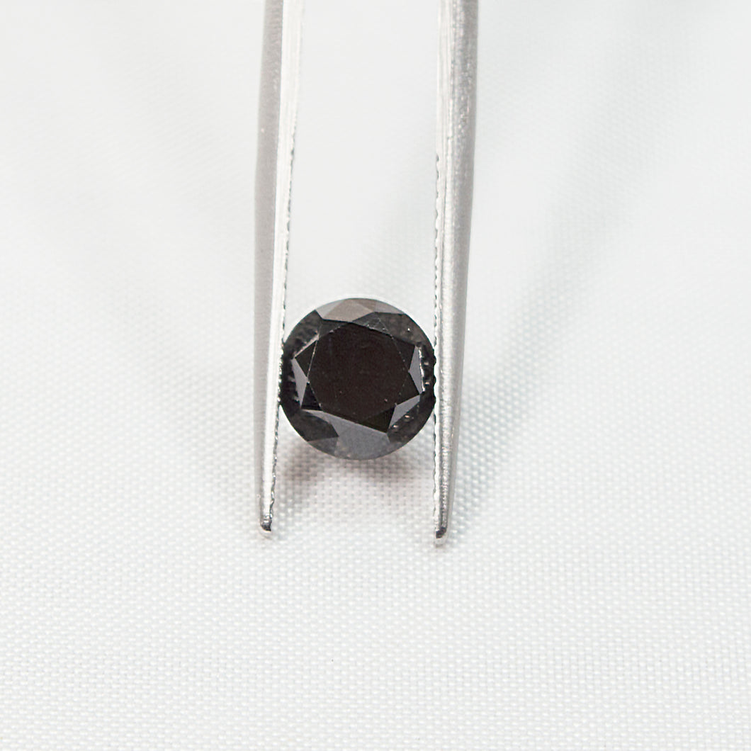 1.76 Carat Round Black Enhanced Loose Diamond Earth Mined