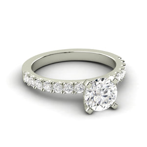 1.88 Carat G SI1 Round Brilliant 100% Natural Solitaire with Accents Available in White, Rose or Yellow Gold Enhanced Engagement Ring