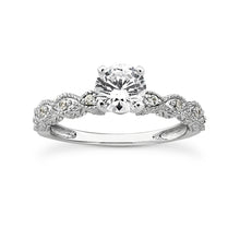 0.73 TDW H I1 Vintage Style Bridal Engagement Wedding Ring Set 14K White Gold