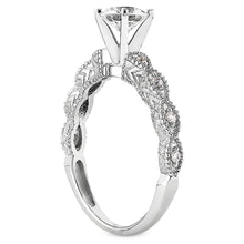 0.71 TDW D SI1 Vintage Style Bridal Engagement Wedding Ring Set 14K White Gold