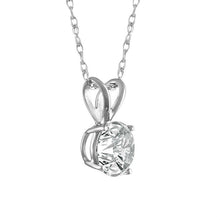 1.43 Ct Round Shaped Mined Diamond Solitaire Pendant G SI1 18 Inch 14K White Gold Enhanced Custom Made