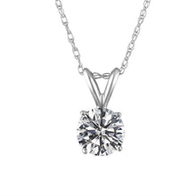 1.43 Ct Round Shaped Mined Diamond Solitaire Pendant G SI1 18 Inch 14K White Gold Enhanced Custom Made