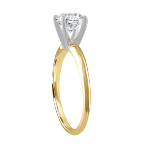 1.12 Carat Diamond Round Brilliant  Solitaire Ring F SI1 Enhanced Made to Order