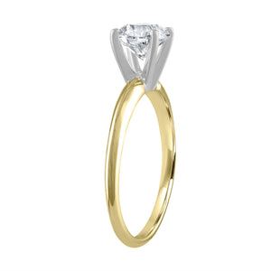 1.12 Carat Diamond Round Brilliant  Solitaire Ring F SI1 Enhanced Made to Order