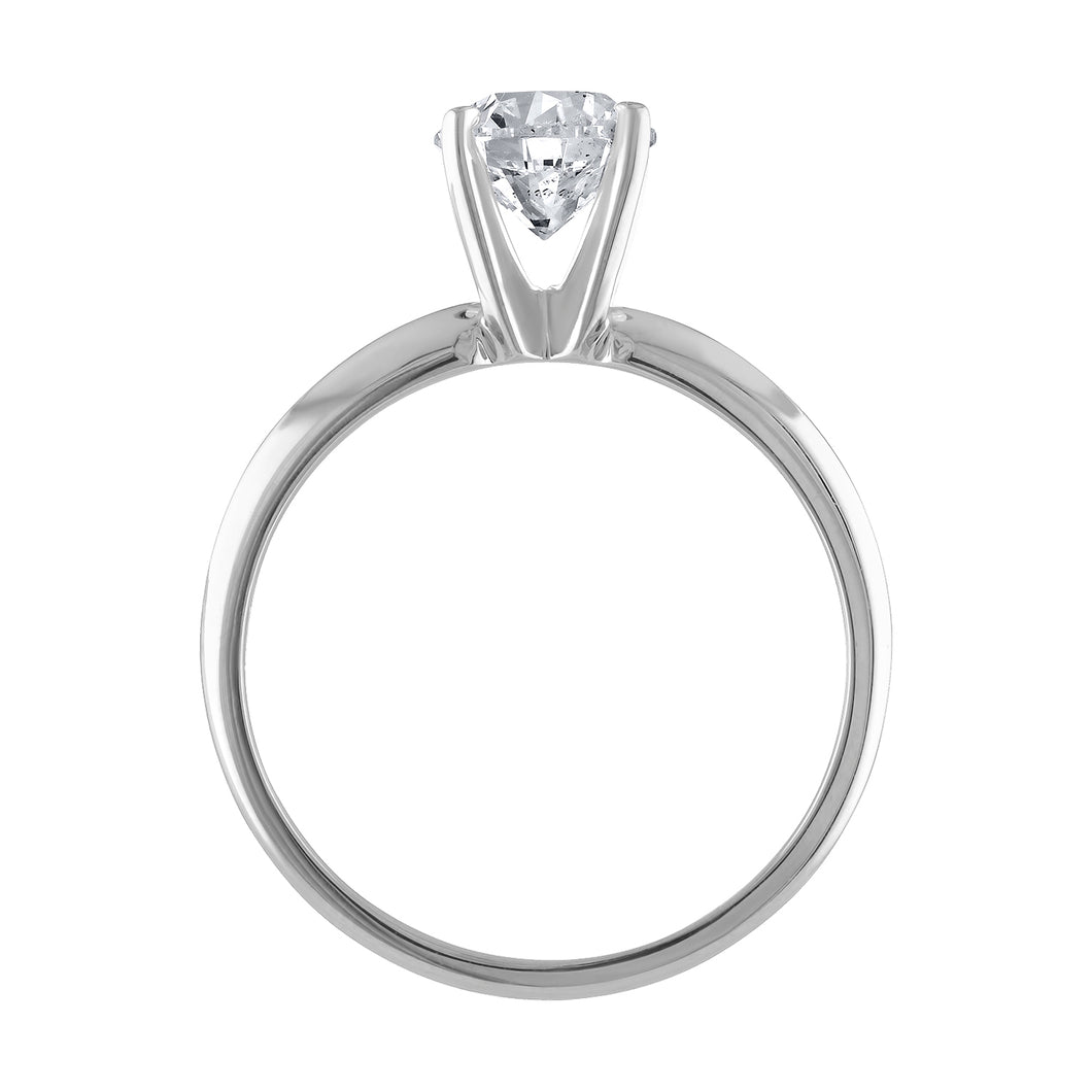 1.12 Carat Diamond Round Brilliant  Solitaire Ring F SI1 Enhanced Made to Order