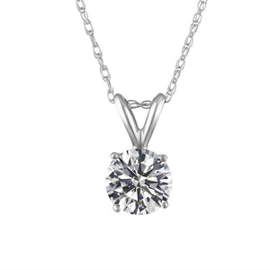 1.21 Ct Round Shape Real Diamond Solitaire Pendant D SI1 18 Inch 14K Yellow Gold Enhanced Made to Order