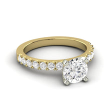 1.66 Carat D SI1 Round Shape Natural Diamond Solitaire with Accents Available in White, Rose or Yellow Gold Enhanced Engagement Ring