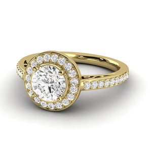 1.58 Carat Very Good D SI1 Halo Ring CERTIFIED Round Brilliant Natural Earth Mined Diamond 14K White Gold Very Good Diamond Victorian Halo Ring Made to Order Available in 14kt Yellow, White or Rose Gold Enhanced Bright