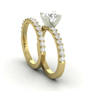 2.51 Carat G SI1 CERTIFIED Round Shape Engagment & Wedding Set Custom Made 100% Natural Solitaire with Accents Enhanced