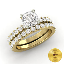 2.11 Carat D SI1 CERTIFIED Round Shape Engagment & Wedding Set Custom Made Mined Diamond Solitaire with Accents Enhanced