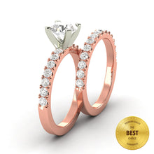 2.11 Carat D SI1 CERTIFIED Round Shape Engagment & Wedding Set Custom Made Mined Diamond Solitaire with Accents Enhanced