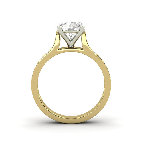 1.93 Carat G SI1 CERTIFIED Round Shape Mined Diamond Available in White, Rose or Yellow Gold Custom Made Enhanced Engagement Ring