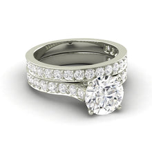 2.46 Carat G SI1 CERTIFIED Round Shape Engagment & Wedding Set Custom Made Mined Diamond Solitaire with Accents Enhanced