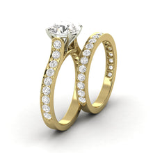 2.46 Carat G SI1 CERTIFIED Round Shape Engagment & Wedding Set Custom Made Mined Diamond Solitaire with Accents Enhanced