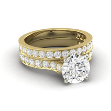 2.46 Carat G SI1 CERTIFIED Round Shape Engagment & Wedding Set Custom Made Mined Diamond Solitaire with Accents Enhanced