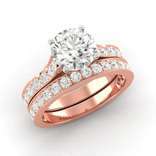 2.46 Carat G SI1 CERTIFIED Round Shape Engagment & Wedding Set Custom Made Mined Diamond Solitaire with Accents Enhanced