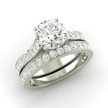 2.66 Carat F SI1 CERTIFIED Round Shape Engagment & Wedding Set Custom Made 100% Natural Solitaire with Accents Enhanced