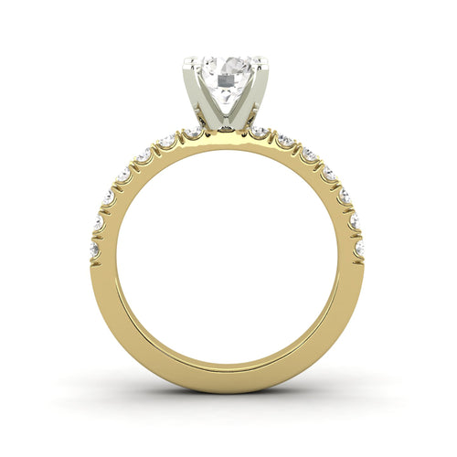 1.88 Carat G SI1 Round Brilliant 100% Natural Solitaire with Accents Available in White, Rose or Yellow Gold Enhanced Engagement Ring