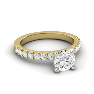 1.88 Carat G SI1 Round Brilliant 100% Natural Solitaire with Accents Available in White, Rose or Yellow Gold Enhanced Engagement Ring