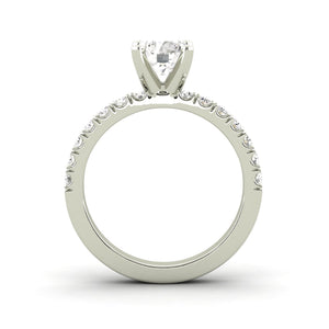 2.04 Carat D SI1 Round Brilliant Earth Mined Diamond Solitaire with Accents Available in White, Rose or Yellow Gold Enhanced Engagement Ring