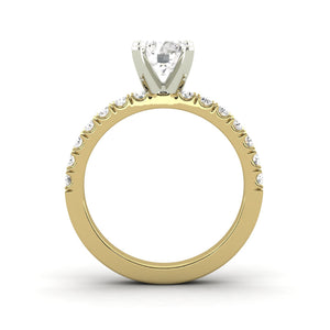 2.04 Carat D SI1 Round Brilliant Real Diamond Solitaire with Accents Available in White, Rose or Yellow Gold Enhanced Engagement Ring