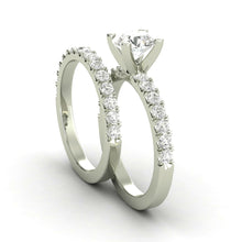 2.33 Carat G SI1 CERTIFIED Round Shape Engagment & Wedding Set Custom Made Mined Diamond Solitaire with Accents Enhanced