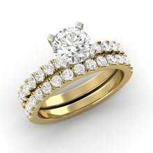 2.53 Carat F SI1 CERTIFIED Round Shape Engagment & Wedding Set Custom Made Mined Diamond Solitaire with Accents Enhanced