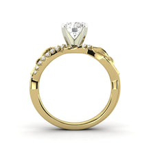 1.61 Carat G SI1 Round Brilliant Mined Diamond Solitaire with Accents Available in White, Rose or Yellow Gold Enhanced Engagement Ring