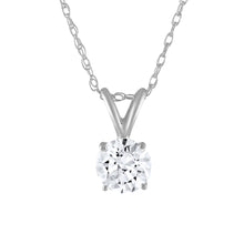 0.3 Ct Round Shape Natural Diamond Solitaire Pendant D SI1 18 Inch 14K White Gold Enhanced Made in the USA