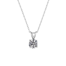 0.3 Ct Round Shape Natural Diamond Solitaire Pendant D SI1 18 Inch 14K White Gold Enhanced Made in the USA