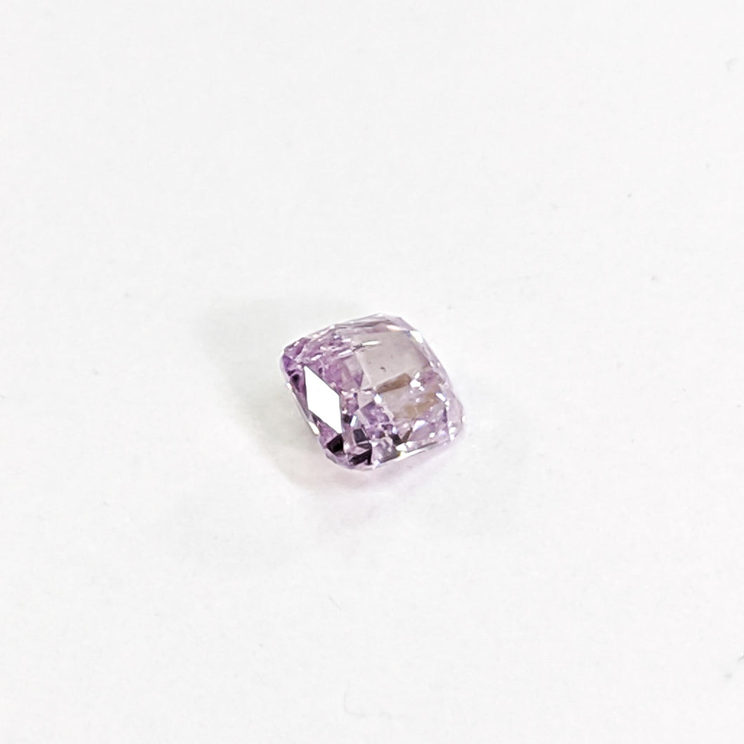 0.17 Carat Fancy Pink-Purple I2 CERTIFIED Round-Cornered Rectangular Modified Brilliant Loose Diamond Earth Mined Rare Color UNSET