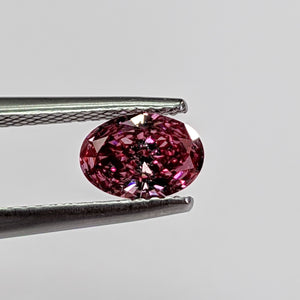 0.66 Ct Fancy Vivid Pink SI2 CERTIFIED Oval Loose Diamond Earth Mined Enhanced UNSET