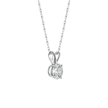 0.92 Ct Round Shaped Mined Diamond Solitaire Pendant D SI1 18 Inch 14K White Gold Enhanced Made to Order