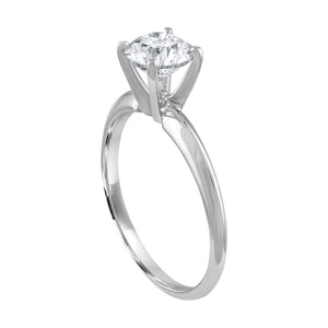 0.92 Carat Diamond Round Shape  Ring D SI1 Enhanced Custom Made