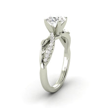 1.1 Carat D SI1 Round Brilliant Earth Mined Diamond Solitaire with Accents Available in White, Rose or Yellow Gold Enhanced Engagement Ring