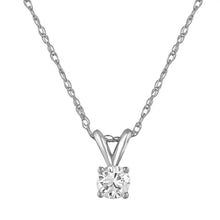 0.46 Carat Round Shape Real Diamond Pendant D SI1 18 Inch 14K White Gold Enhanced Necklace Custom Made