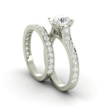 1.77 Carat D SI1 CERTIFIED Round Shape Engagment & Wedding Set Custom Made Mined Diamond Solitaire with Accents Enhanced