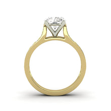 1.01 Carat H SI2 Round Brilliant Earth Mined Diamond Solitaire with Accents Available in White, Rose or Yellow Gold Enhanced Engagement Ring