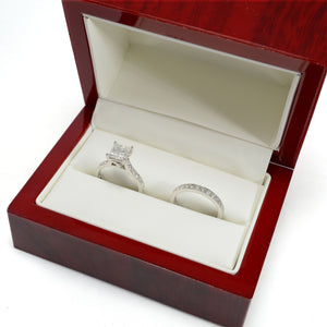 2.53 Carat F SI1 CERTIFIED Round Shape Engagment & Wedding Set Custom Made Mined Diamond Solitaire with Accents Enhanced